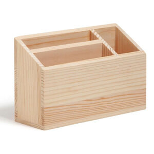 U Brands Large Magnetic Locker Storage Wood Bin 7.5" x 2.55" x 5" Pine Wood s2